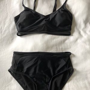 High waisted bikini black mesh small